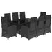 Set mobilier de grădină cu perne, 9 piese, negru, poliratan - WALTI WALTI