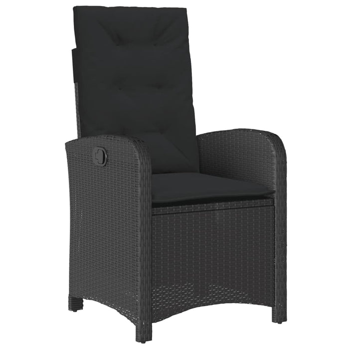 Set mobilier de grădină cu perne, 9 piese, negru, poliratan - WALTI WALTI
