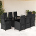 Set mobilier de grădină cu perne, 9 piese, negru, poliratan - WALTI WALTI