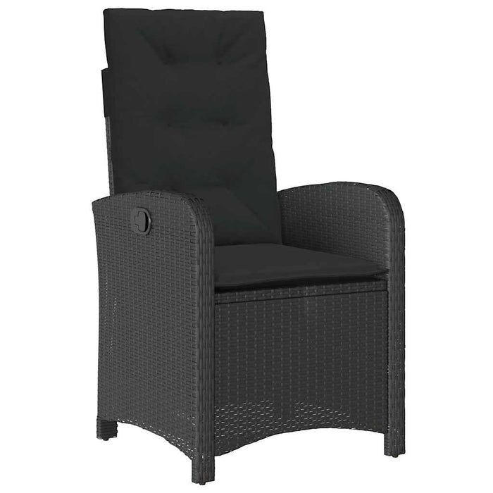 Set mobilier de grădină cu perne, 9 piese, negru, poliratan - WALTI WALTI