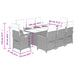 Set de masă pentru grădină, 9 piese, cu perne, bej, poliratan - WALTI WALTI