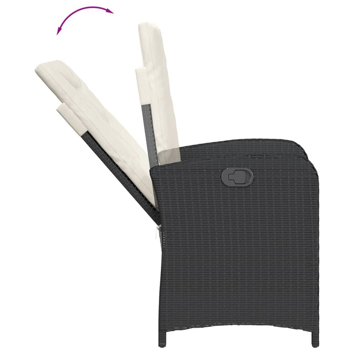 Set mobilier de grădină cu perne, 7 piese, negru, poliratan - WALTI WALTI