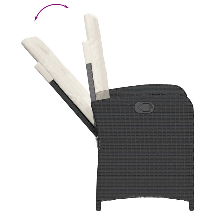 Set mobilier de grădină cu perne, 9 piese, negru, poliratan - WALTI WALTI