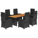 Set mobilier de grădină cu perne, 7 piese, negru, poliratan - WALTI WALTI