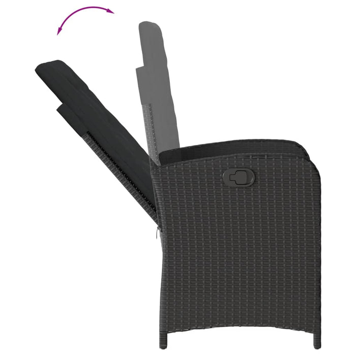 Set mobilier de grădină cu perne, 7 piese, negru, poliratan - WALTI WALTI