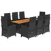 Set mobilier de grădină cu perne, 9 piese, negru, poliratan - WALTI WALTI