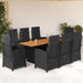 Set mobilier de grădină cu perne, 9 piese, negru, poliratan - WALTI WALTI