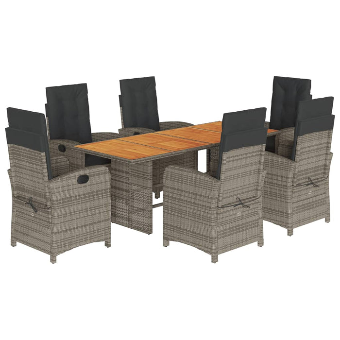 Set mobilier de grădină cu perne, 7 piese, gri, poliratan - WALTI WALTI