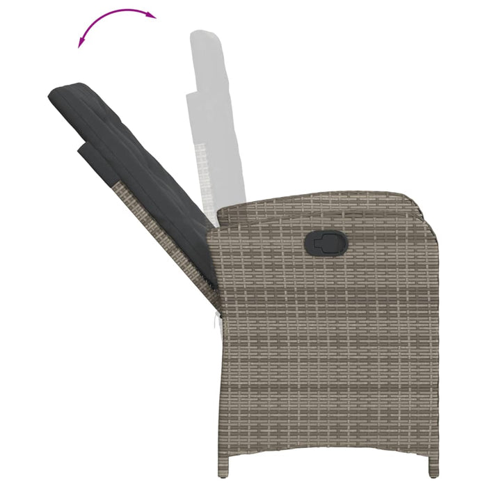 Set mobilier grădină cu perne, 9 piese, gri, poliratan - WALTI WALTI