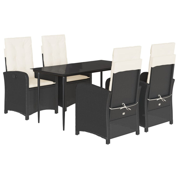 Set mobilier de grădină cu perne, 5 piese, negru, poliratan - WALTI WALTI