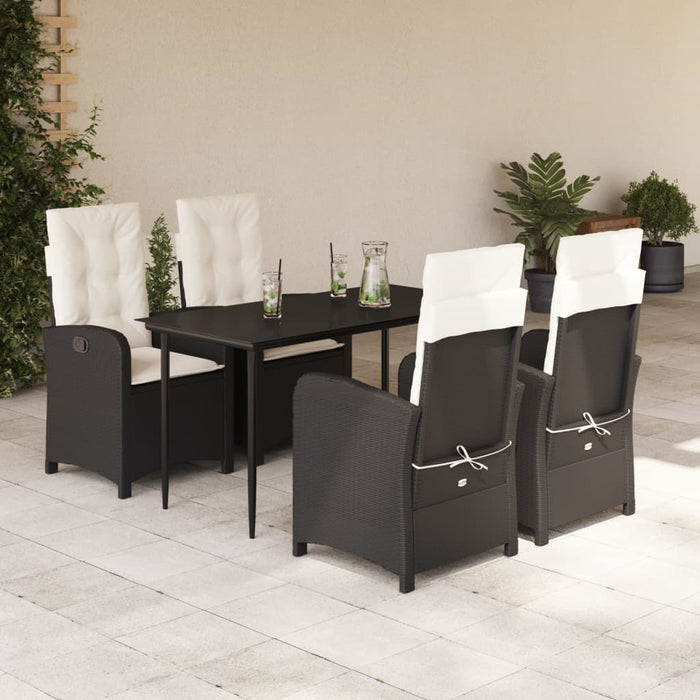 Set mobilier de grădină cu perne, 5 piese, negru, poliratan - WALTI WALTI