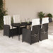 Set mobilier de grădină cu perne, 5 piese, negru, poliratan - WALTI WALTI