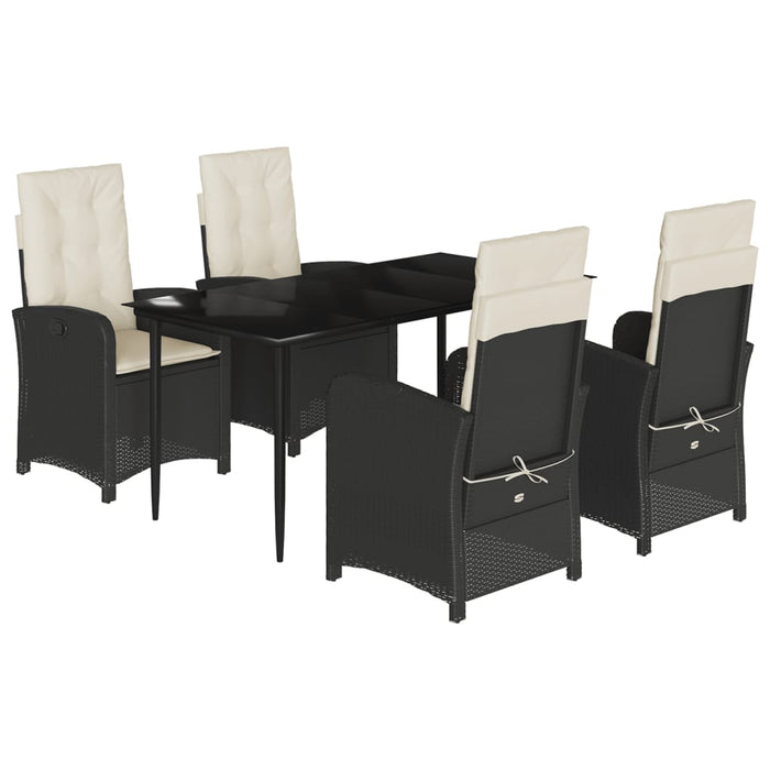 Set mobilier de grădină cu perne, 5 piese, negru, poliratan - WALTI WALTI