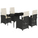 Set mobilier de grădină cu perne, 5 piese, negru, poliratan - WALTI WALTI