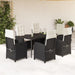 Set mobilier de grădină cu perne, 7 piese, negru, poliratan - WALTI WALTI