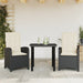 Set mobilier de grădină cu perne, 3 piese, negru, poliratan - WALTI WALTI