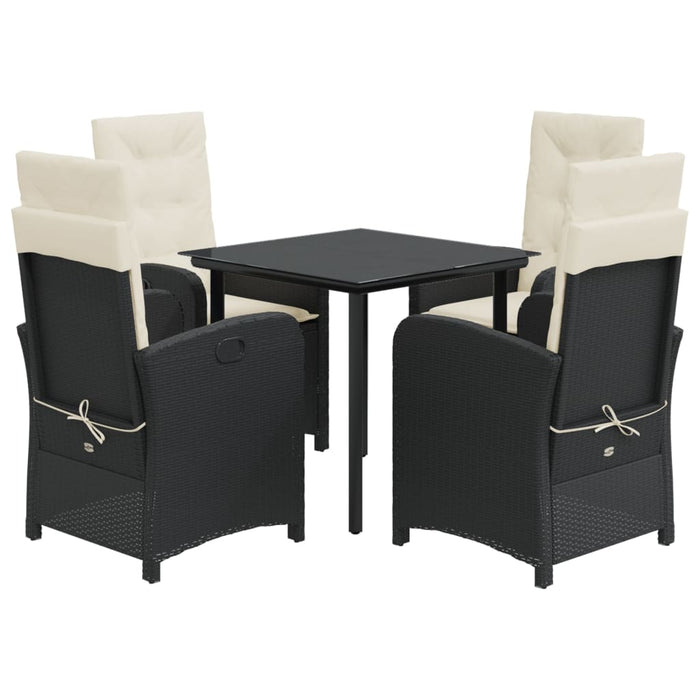 Set mobilier de grădină cu perne, 5 piese, negru, poliratan - WALTI WALTI