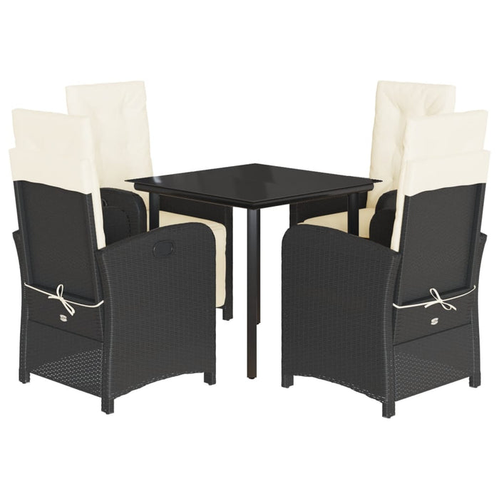 Set mobilier de grădină cu perne, 5 piese, negru, poliratan - WALTI WALTI
