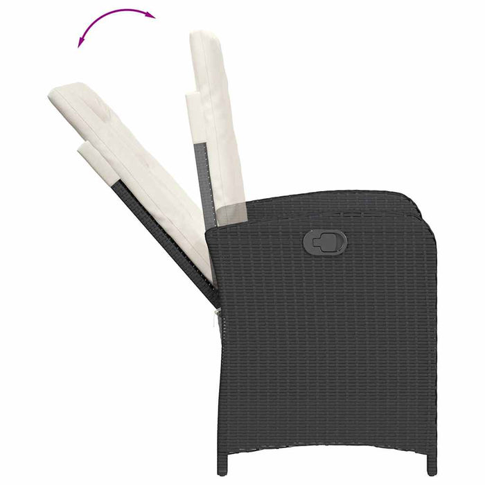 Set mobilier de grădină cu perne, 5 piese, negru, poliratan - WALTI WALTI