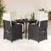 Set mobilier de grădină cu perne, 5 piese, negru, poliratan - WALTI WALTI