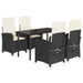 Set mobilier de grădină cu perne, 5 piese, negru, poliratan - WALTI WALTI