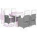 Set mobilier de grădină cu perne, 5 piese, negru, poliratan - WALTI WALTI