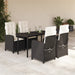 Set mobilier de grădină cu perne, 5 piese, negru, poliratan - WALTI WALTI