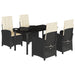 Set mobilier de grădină cu perne, 5 piese, negru, poliratan - WALTI WALTI