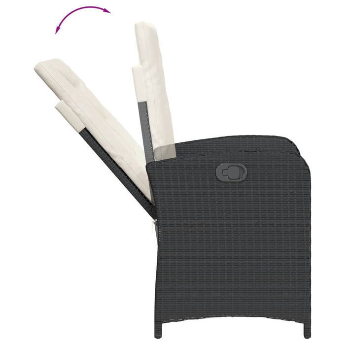 Set mobilier de grădină cu perne, 5 piese, negru, poliratan - WALTI WALTI