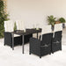 Set mobilier de grădină cu perne, 5 piese, negru, poliratan - WALTI WALTI
