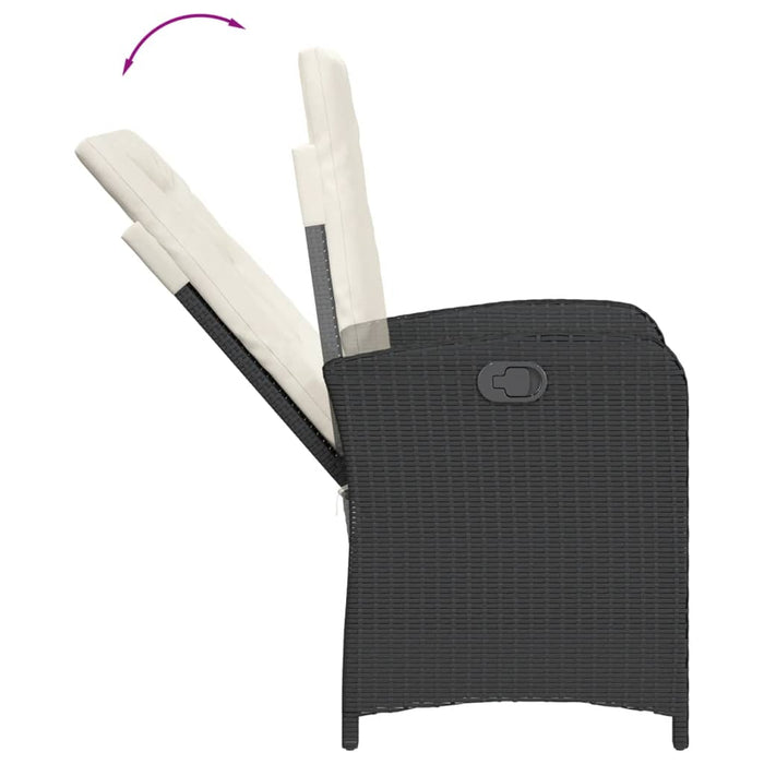 Set mobilier de grădină cu perne, 7 piese, negru, poliratan - WALTI WALTI