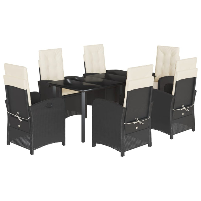 Set mobilier de grădină cu perne, 7 piese, negru, poliratan - WALTI WALTI