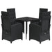 Set mobilier de grădină cu perne, 5 piese, negru, poliratan - WALTI WALTI
