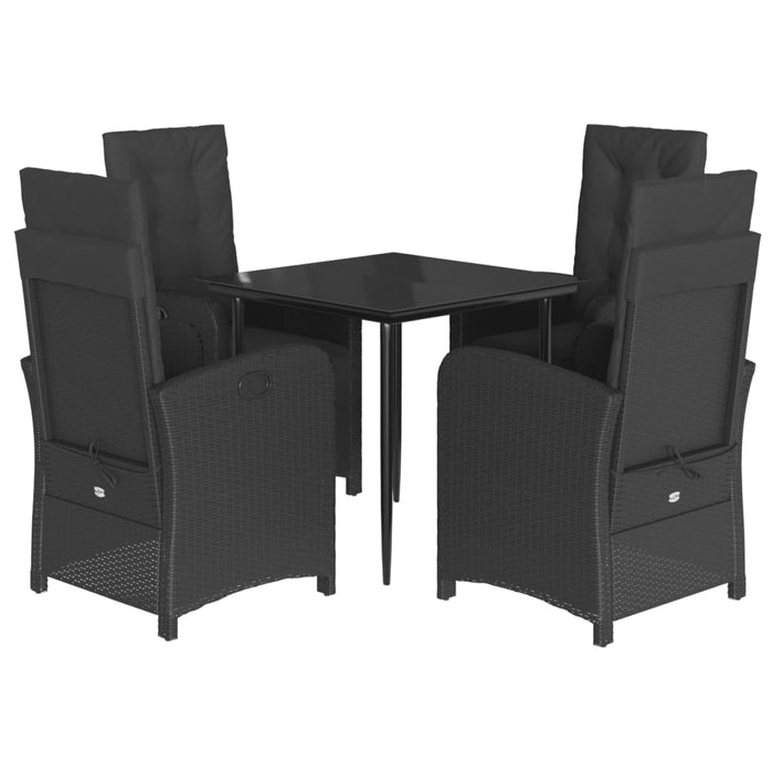 Set mobilier de grădină cu perne, 5 piese, negru, poliratan - WALTI WALTI
