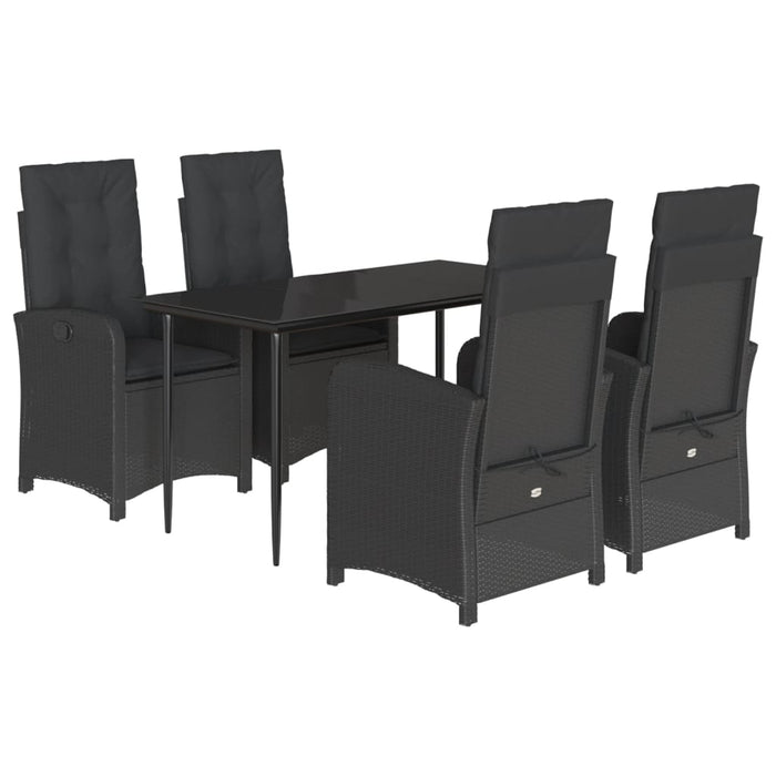 Set mobilier de grădină cu perne, 5 piese, negru, poliratan - WALTI WALTI