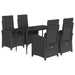 Set mobilier de grădină cu perne, 5 piese, negru, poliratan - WALTI WALTI
