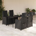 Set mobilier de grădină cu perne, 5 piese, negru, poliratan - WALTI WALTI