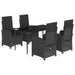 Set mobilier de grădină cu perne, 5 piese, negru, poliratan - WALTI WALTI