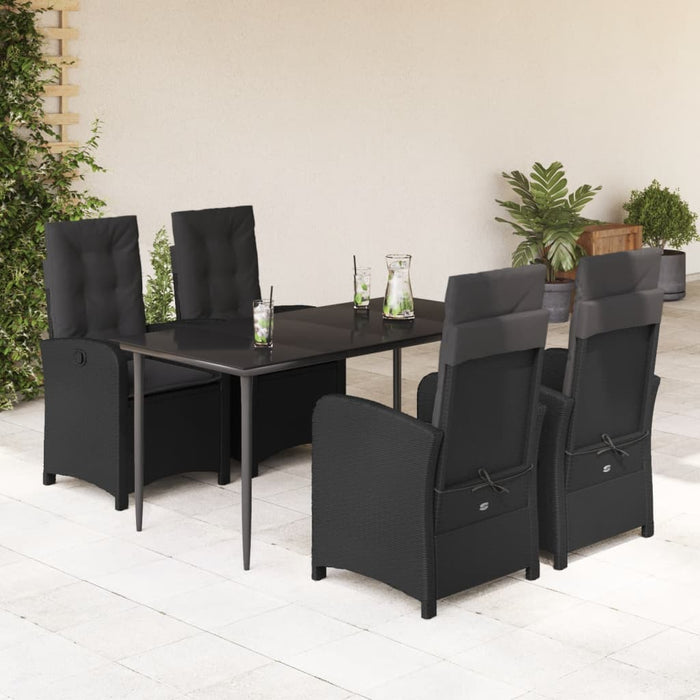 Set mobilier de grădină cu perne, 5 piese, negru, poliratan - WALTI WALTI