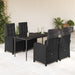 Set mobilier de grădină cu perne, 5 piese, negru, poliratan - WALTI WALTI