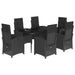 Set mobilier de grădină cu perne, 7 piese, negru, poliratan - WALTI WALTI