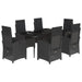 Set mobilier de grădină cu perne, 7 piese, negru, poliratan - WALTI WALTI