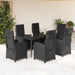 Set mobilier de grădină cu perne, 7 piese, negru, poliratan - WALTI WALTI