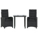 Set mobilier de grădină cu perne, 3 piese, negru, poliratan - WALTI WALTI