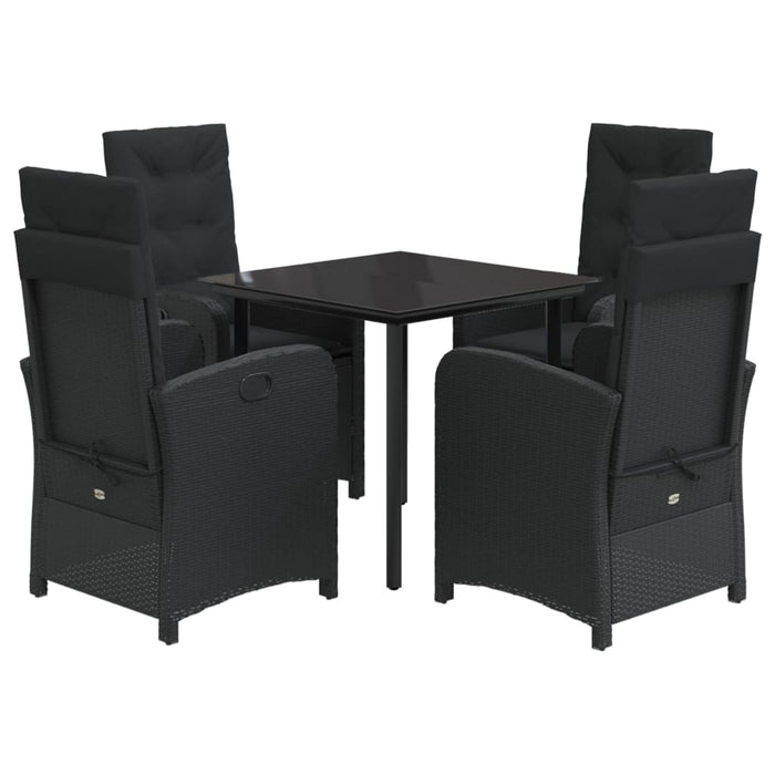 Set mobilier de grădină cu perne, 5 piese, negru, poliratan - WALTI WALTI