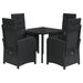 Set mobilier de grădină cu perne, 5 piese, negru, poliratan - WALTI WALTI