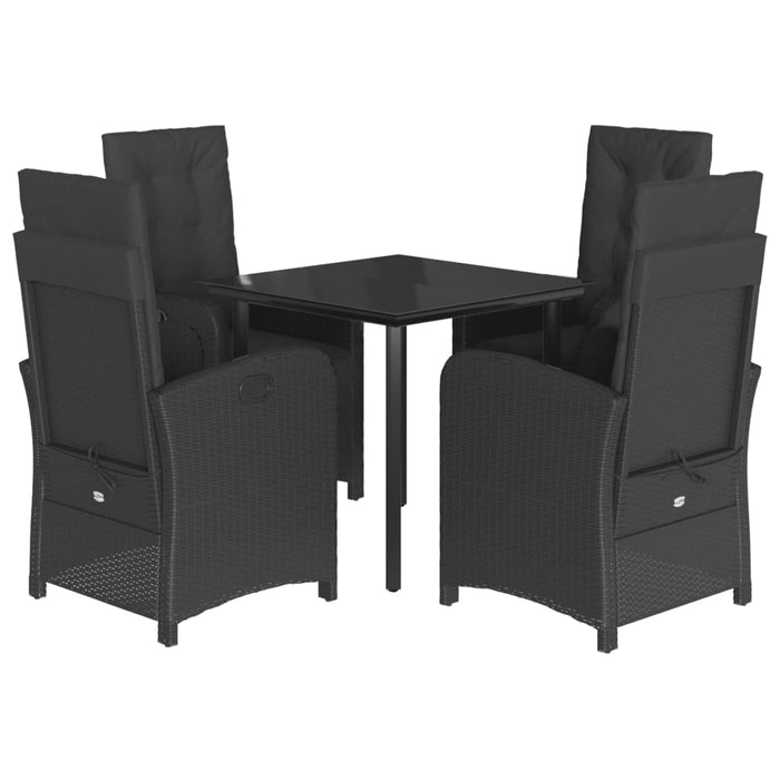 Set mobilier de grădină cu perne, 5 piese, negru, poliratan - WALTI WALTI