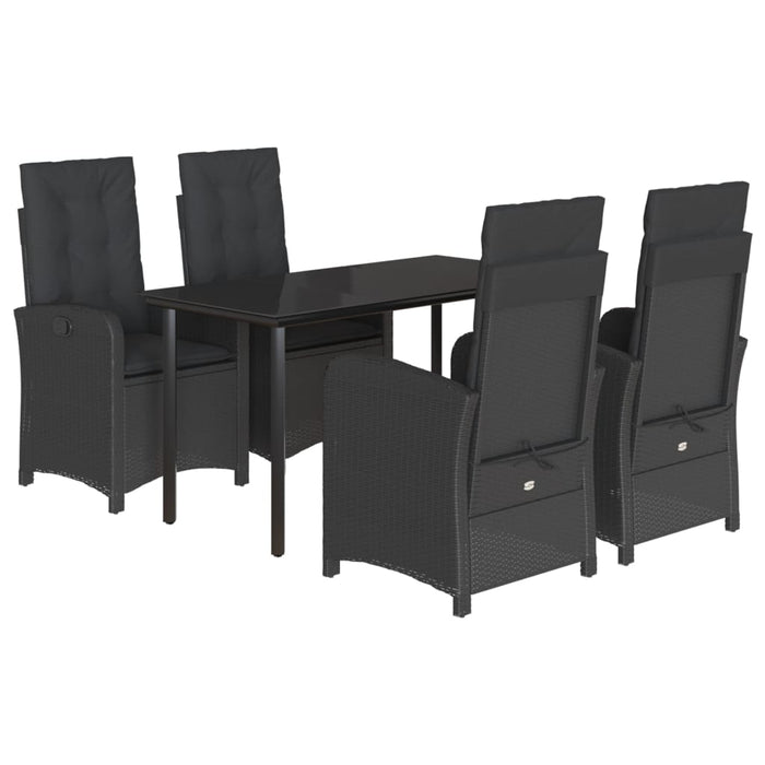 Set mobilier de grădină cu perne, 5 piese, negru, poliratan - WALTI WALTI