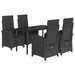 Set mobilier de grădină cu perne, 5 piese, negru, poliratan - WALTI WALTI