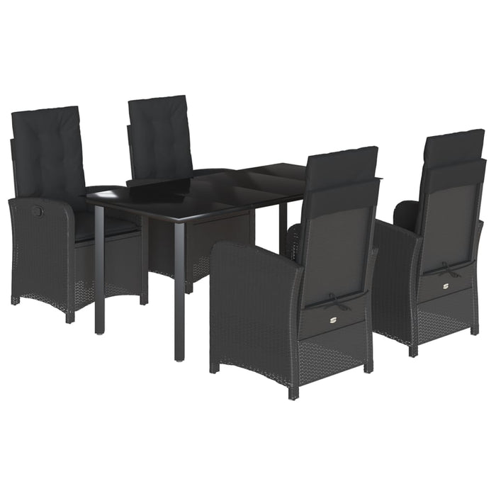Set mobilier de grădină cu perne, 5 piese, negru, poliratan - WALTI WALTI